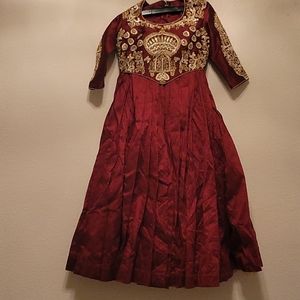 Crop top with ankle length skirt